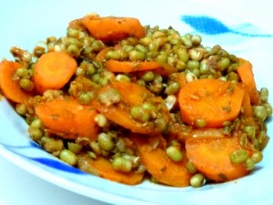 assiette carottes et haricots mungo