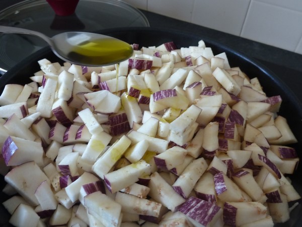 wok aubergine patate douce huile olive