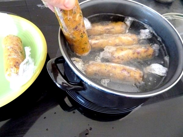 Saucisses vegetariennes aux haricots cuisson eau