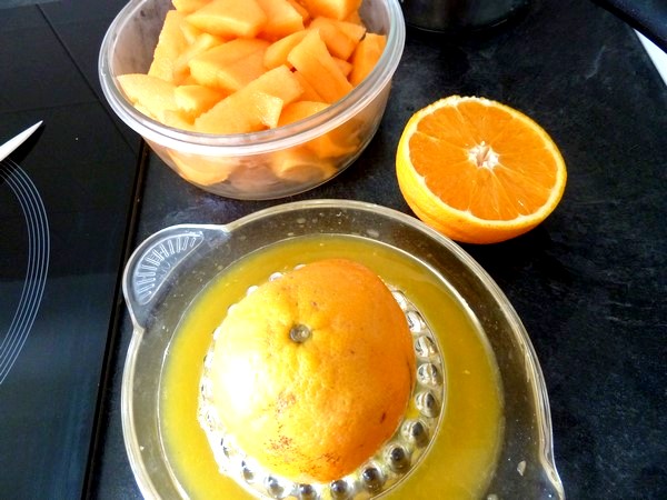 smoothie melon orange au tilleul aubier jus