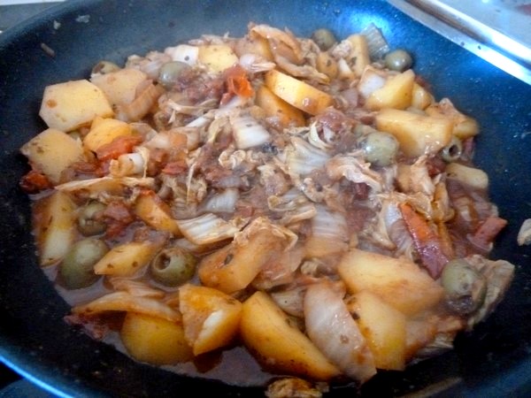 chou chinois et pommes de terre fin cuisson