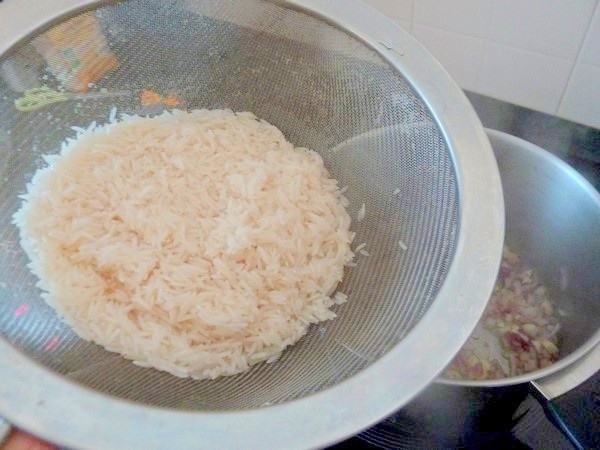 riz pilaf aux epinards laver riz