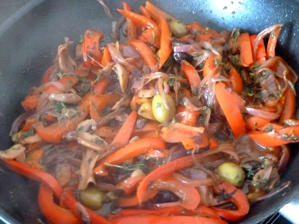 poivrons oignons champignons en poelee 5 minutes