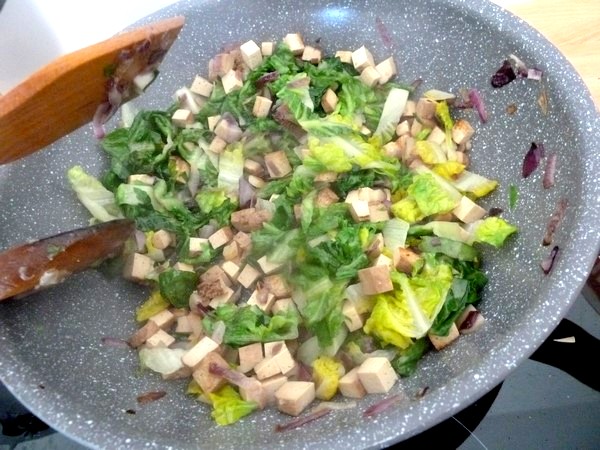 pates au tofu fume salade champignons