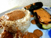 courgettes riz sauce tomates crues