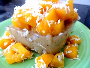 recette mangue sur flan banane