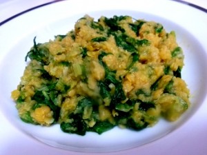 assiette de verdure aux lentilles corail