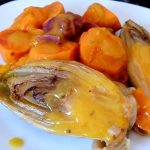 endives-sauce-agrume-et-patates-douces-dresser