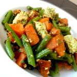 haricots verts patates douces au tofu servir chaud