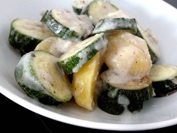 COURGETTES PATATES ET CRÈME CAJOU