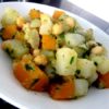 navets et courge butternut persillés aux pois chiches