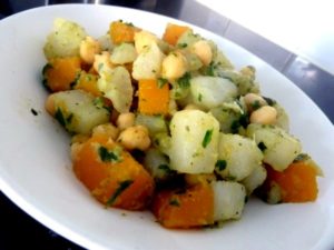 navets et courge butternut persillés aux pois chiches